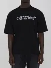 Off-white Oversized Black T-shirt With Contrasting Logo Print In Cotton Man In Black