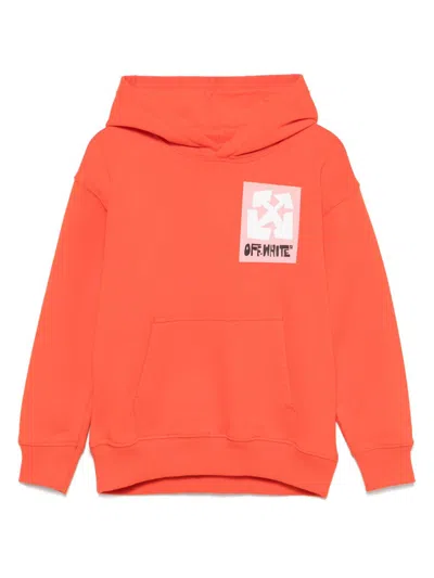 Off-white Kids' Big Label Hoodie In Red