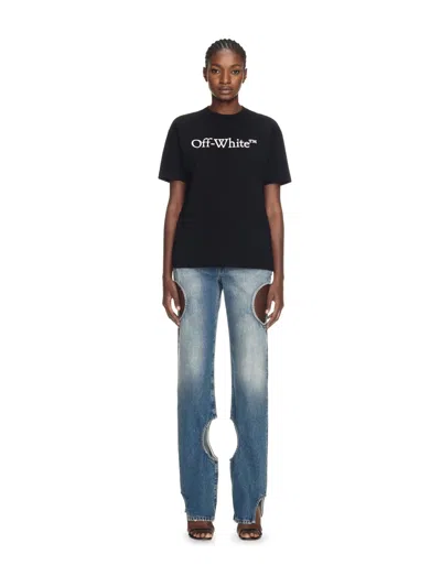 Off-white Big Logo Bookish Casual Tee In Black