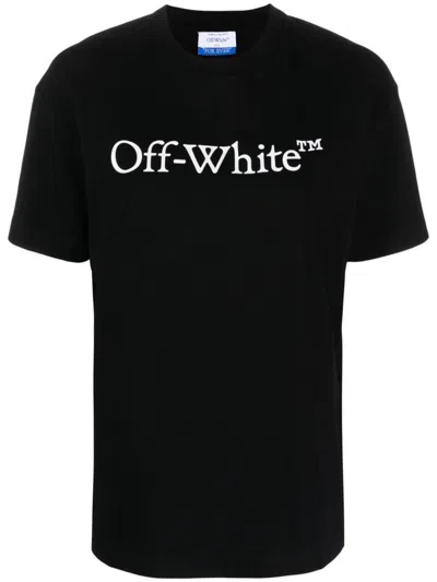 Off-white Off White Big Logo Bookish Cotton T-shirt In Black