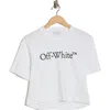 Off-white Big Logo Bookish Crop Graphic T-shirt In White