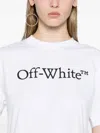 Off-white Big Logo Bookish Crop Tee White Black In White