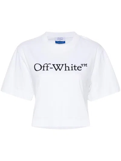 Off-white Off White Big Logo Bookish Cropped T-shirt