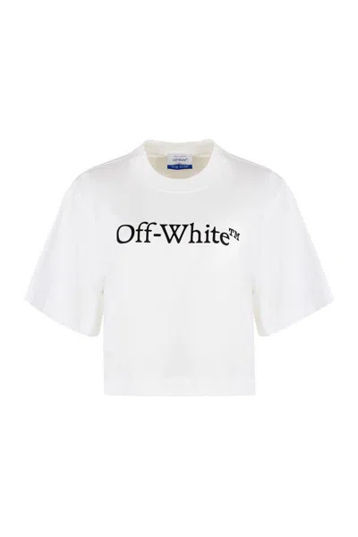 Off-white Big Logo Bookish Cropped T-shirt