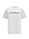 Off-white Relaxed Fit Cotton Tee With Oversized Logo In White