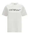 Off-white Relaxed Fit Cotton Tee With Oversized Logo In White
