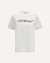Off-white Relaxed Fit Cotton Tee With Oversized Logo In White