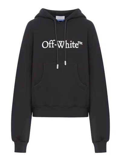 Off-white Big Logo Bookkish Over Hoodie In Black White