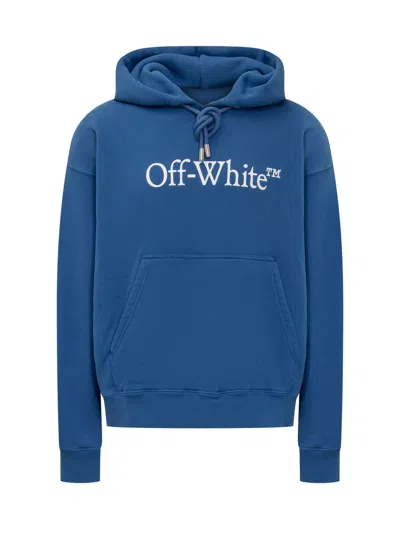 Off-white Big Logo Hoodie In True Blue White