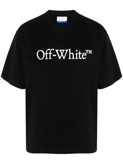 Off-white Oversized Black T-shirt With Contrasting Logo Print In Cotton
