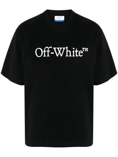 Off-white Oversized Black T-shirt With Contrasting Logo Print In Cotton