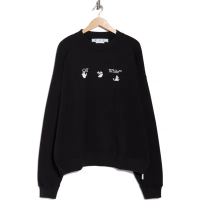 Off-white Big Logo Skate Cotton Crewneck Sweatshirt In Black