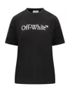 Off-white Bookish Printed Logo Cotton T-shirt In Black