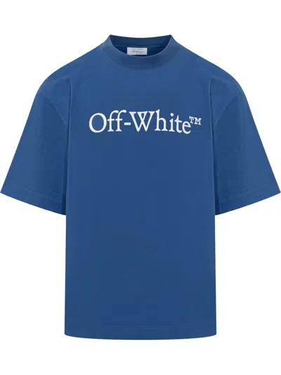 Off-white Big Logo T-shirt In True Blue White