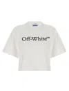 Off-white Off White Big Logo Bookish Cropped T Shirt In White