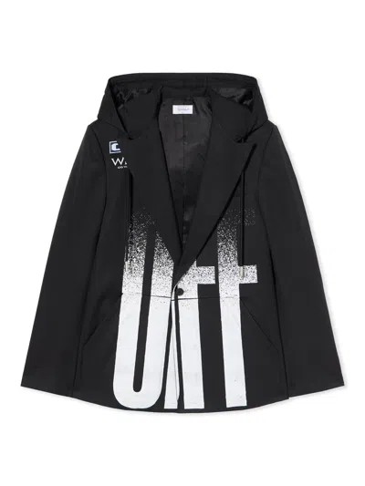 Off-white Big Off Gradient Wool Hood Jacket In Black