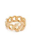Off-white Arrow Chain Ring In Gold