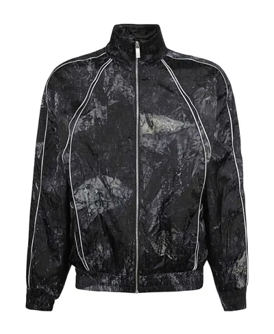OFF-WHITE OFF WHITE CRINKLED ZIP-UP WINDBREAKER JACKET