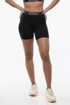 Off-white Biker Shorts With Logoed Elastic Band In Black