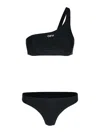 Off-white Off White One Shoulder Bikini Top In Black Polyamide Blend In Black
