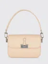 Off-white Rectangular Light Beige Shoulder Bag With Silver-tone Closure In Neutral