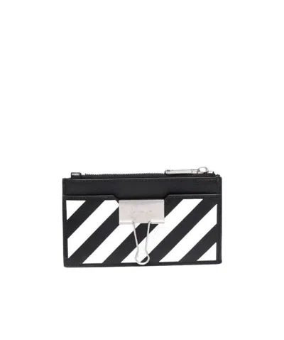Off-white Binder Card Case With Pockets Black Whit In White