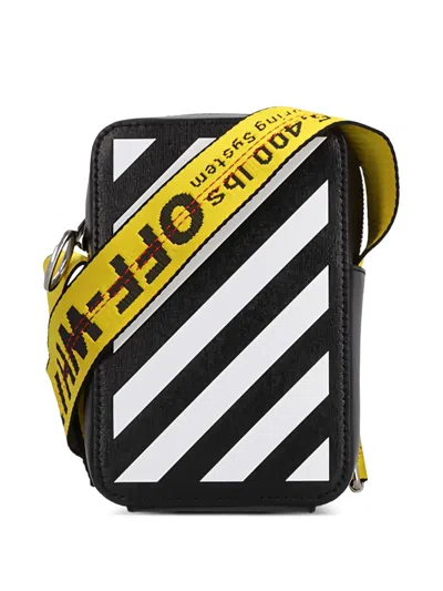 Off-white Binder Diag-stripe Messenger Bag In Black