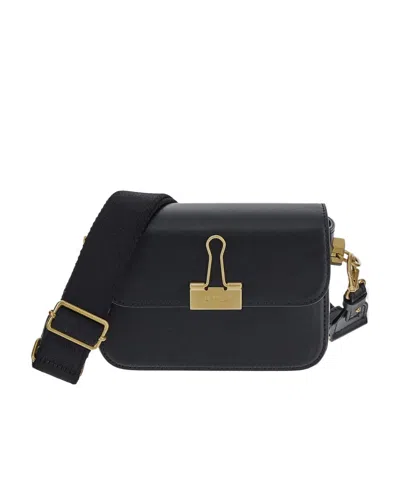 Off-white Binder Leather Shoulder Bag In Black