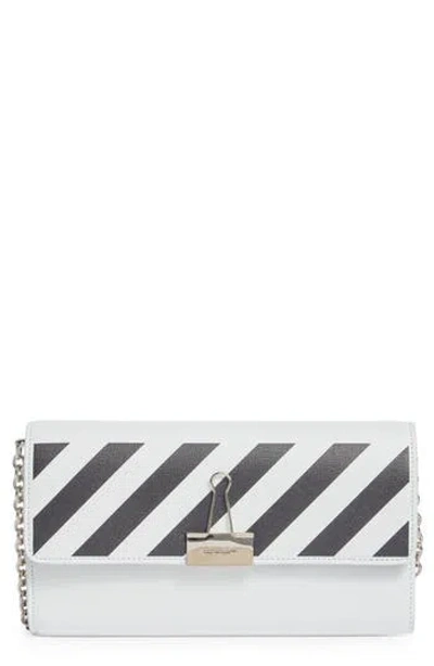 Off-white Binder Leather Wallet On A Chain In Multi