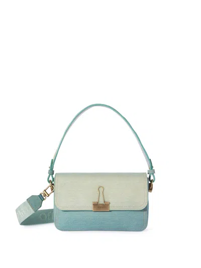 Off-white Binder Soft M  Denim Leather Light Blue