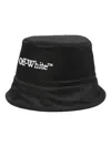 Off-white Black Bucket Hat With Off Writing In Black