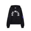 Off-white Brushed Cotton Football Printed Hoodie In Black