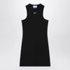 Off-white Sleek Rowing Logo-print Mini Dress In Black