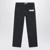 Off-white Black Diagonal Sponge-effect Jeans In Black