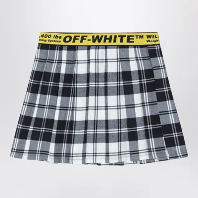 Off-white Off White™ 对角格纹法兰绒半身裙 In Black