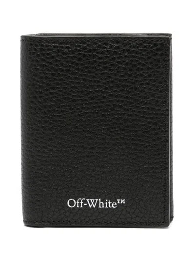 Off-white Black 3d Diag Leather Wallet For Men