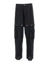 Off-white Black 90s Logo Straight Leg Cargo Pants In Blue