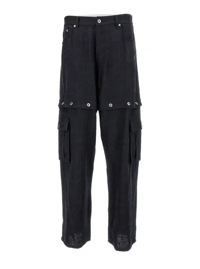 OFF-WHITE BLACK 90S LOGO STRAIGHT LEG CARGO PANTS