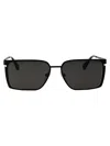 Off-white Black Acetate Metal Sunglasses In Black