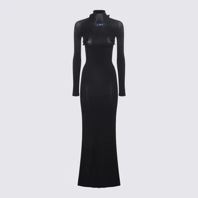 Off-white Black And Blue Viscose Blend Dress
