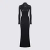 Off-white Off Stamp Slick Maxi Dress In Black