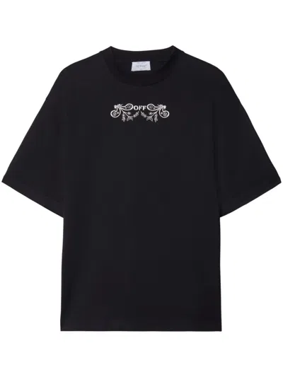 Off-white T-shirt Mit Bandana-print In Black