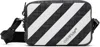 Off-white Black & White Diagonal Quilted Camera Bag In Black