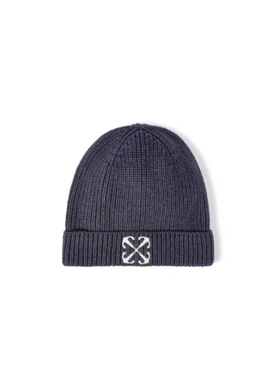 Off-white Kids' Black Arrow Beanie In Blue