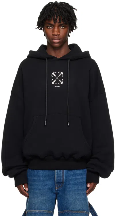 Off-white Black Arrow Bling Hoodie In Black White