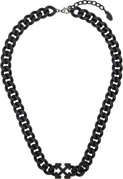 Off-white Black Arrow Chain Necklace In Black Black - No Co