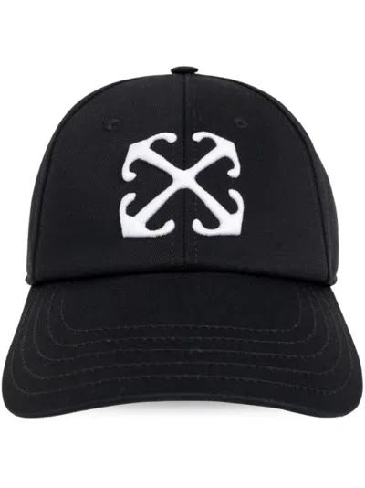 OFF-WHITE BLACK ARROW DRILL-EMBROIDERED BASEBALL CAP