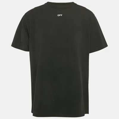 Pre-owned Off-white Black Arrow Print Jersey Crewneck T-shirt S