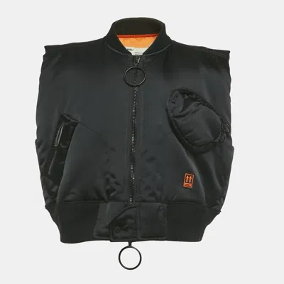 Pre-owned Off-white Black Arrow Print Nylon Scaffolding Bomber Vest S