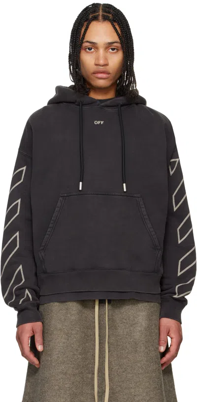 Off-white Black Arrow Skate Martyrdom Hoodie In Vintage Black